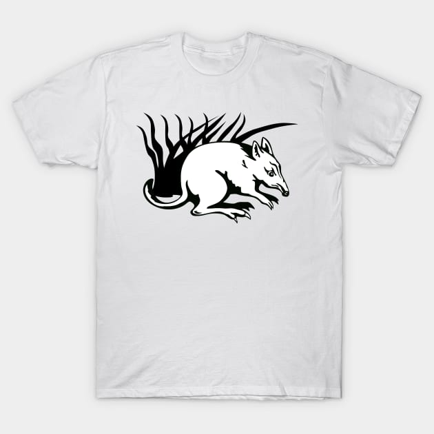 Bandicoot Black and White Retro T-Shirt by retrovectors